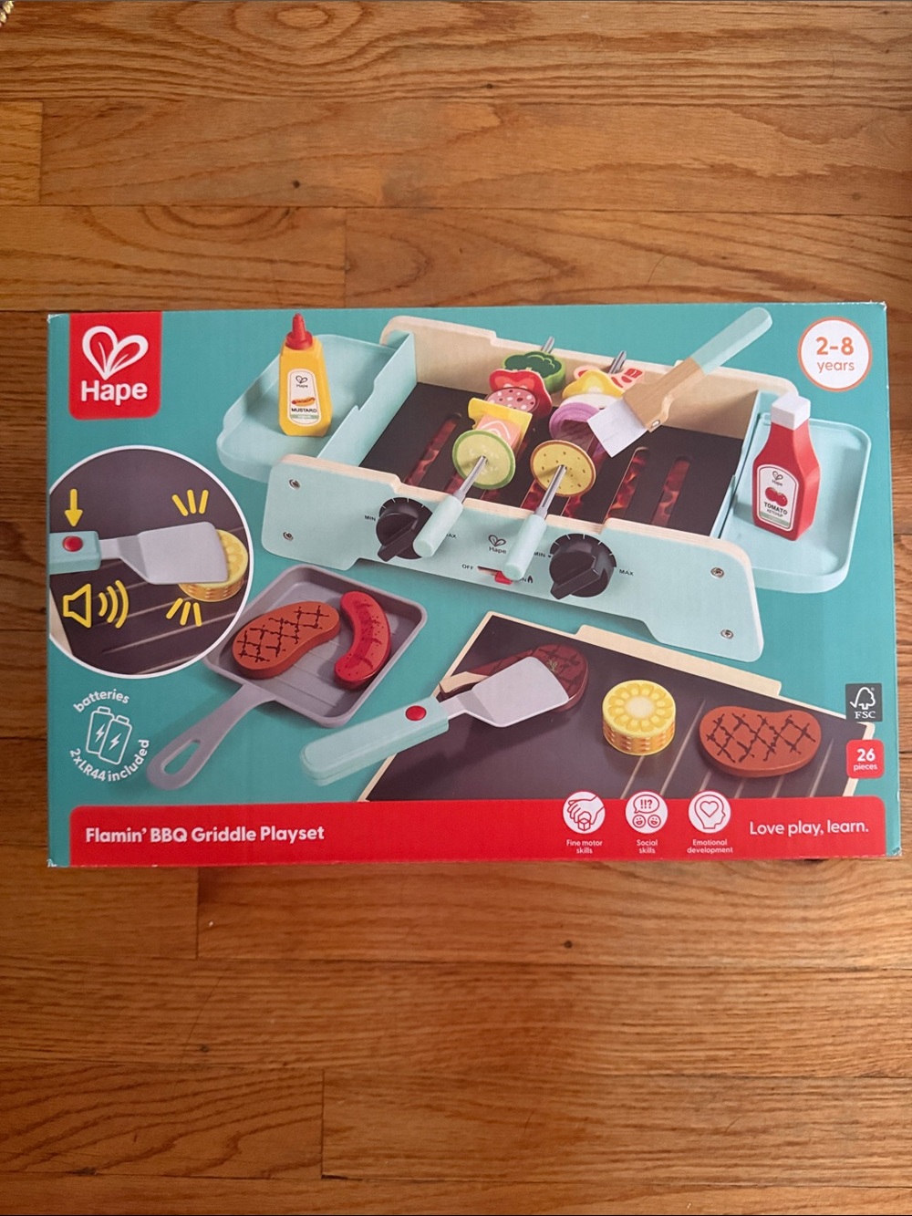 Hape Flamin' BBQ Griddle Playset - Light Teal and Red